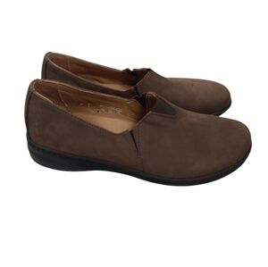 David Tate  Celine Nubuck Slip On Flats